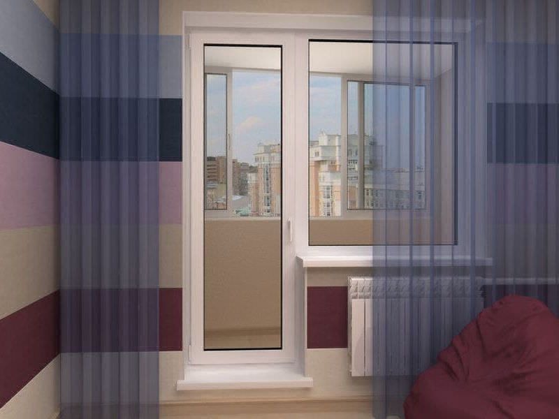 балконный блок с глухим "окном"